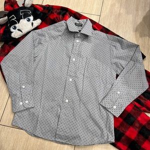 Boys Holiday Editions S C 6/7 Gray & Black Polkadots Button Down Shirt